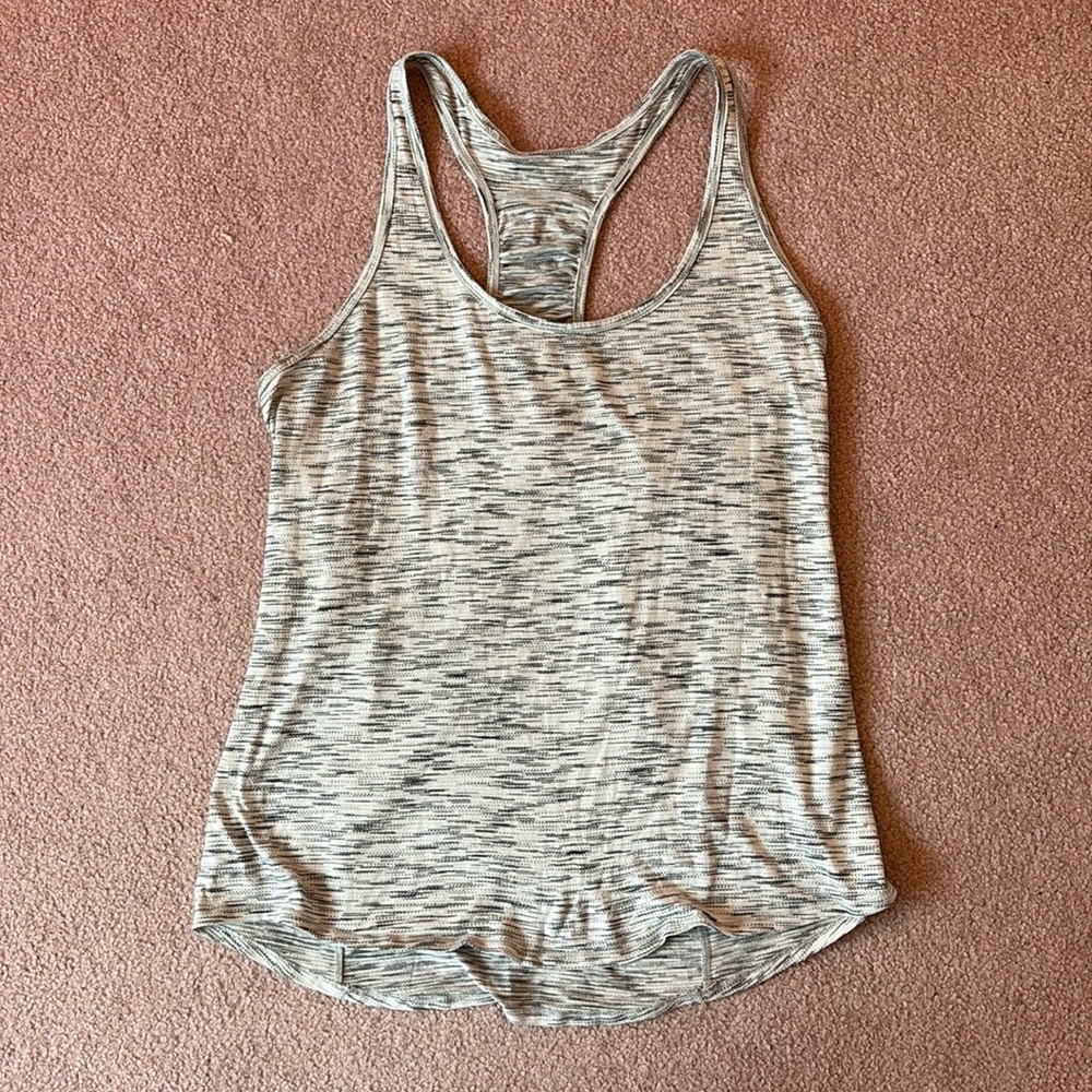 Lululemon Racerback White and Gray Tank Top Women’s
